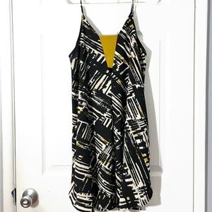 Lush Black and White Mini Sundress with Spaghetti Straps